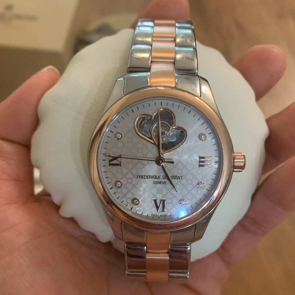 Frederique Constant Double Heart Beat Gray Women's Watch - FC310LGDHB3B2B